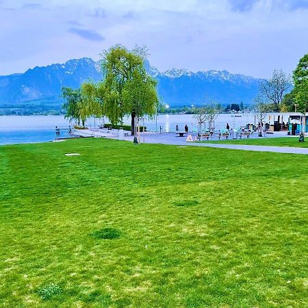 Schoene Ferienwohnung Mit Seeblick Thun Exterior foto